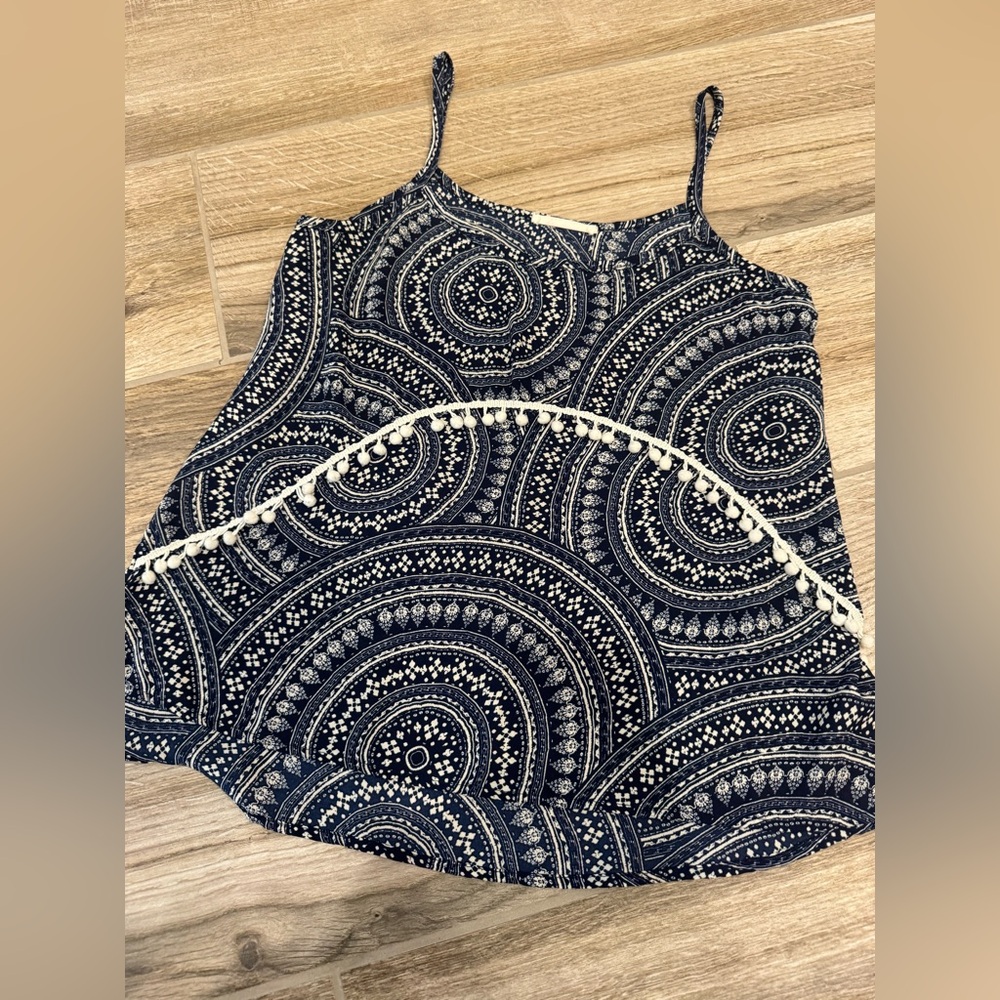 Love Blossom Navy and White Patterned Top
